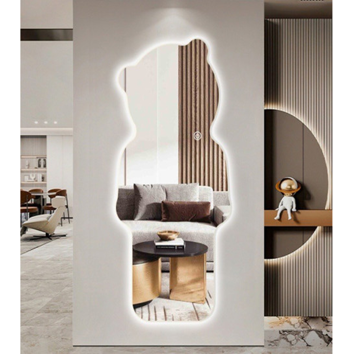 Gương toàn thân decor hình gấu cảm ứng led decor cao cấp | AGTT-011