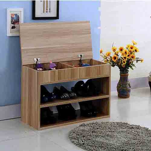 Kệ để giày 2 tầng kèm hộp chứa đồ hiện đại và đa năng