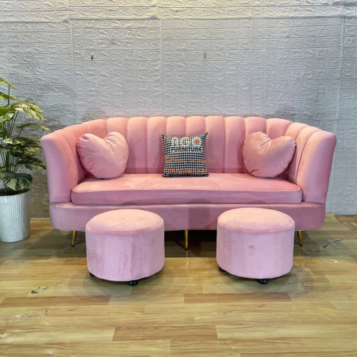 Ghế Sofa sò 180 - Hồng