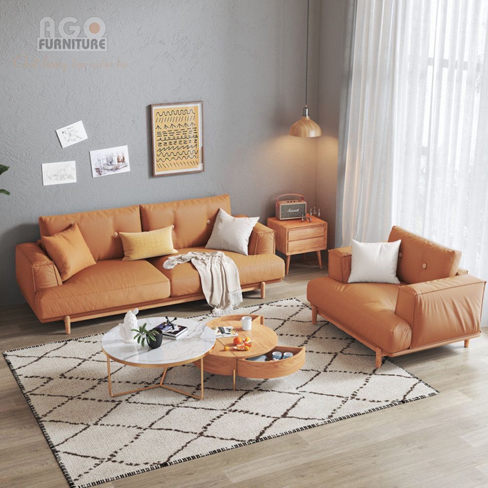 Sofa vải thô gỗ Bắc Âu hiện đại | SF-05