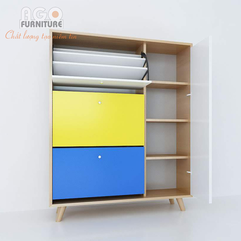 Tủ giày thông minh cao cấp cánh xoay lật | TGTM-07